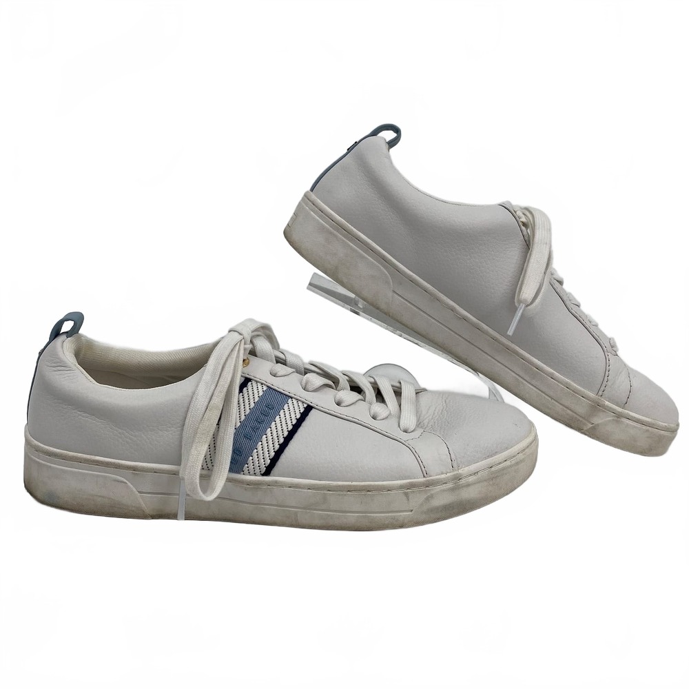 Ted Baker White Blue Sneakers | Leather, Size 10, Women’s Regular